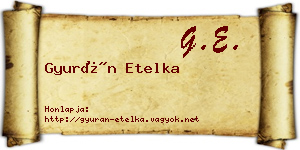 Gyurán Etelka névjegykártya